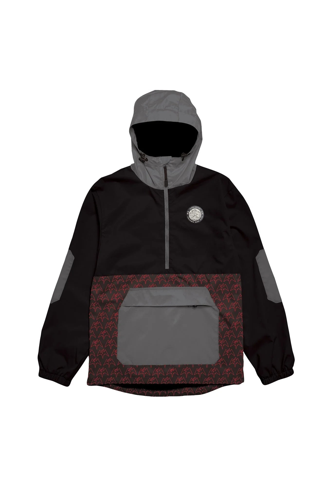 Airblaster Breakwinder Packable Pullover Black Crimson Terry