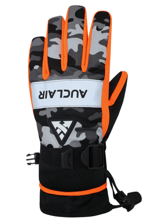 Auclair Kids Camo Flash Glove Orange/Camo - FULLSEND SKI AND OUTDOOR