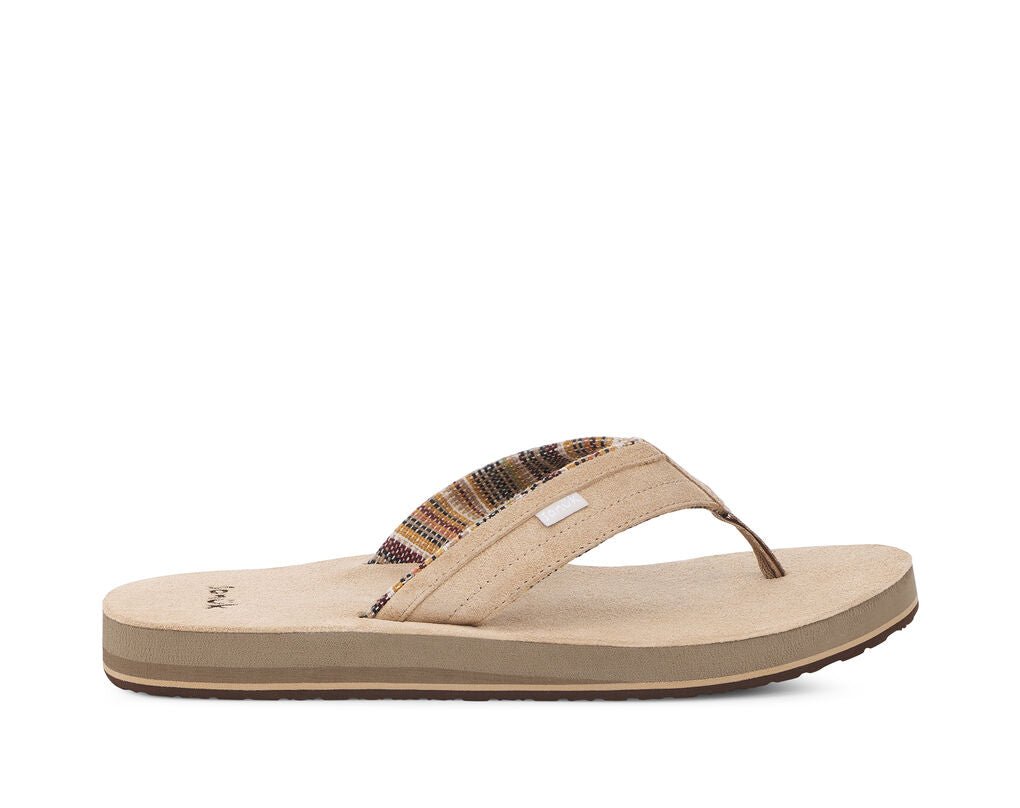 Sanuk Ziggy ST Suede Flip Flops Tan - FULLSEND SKI AND OUTDOOR